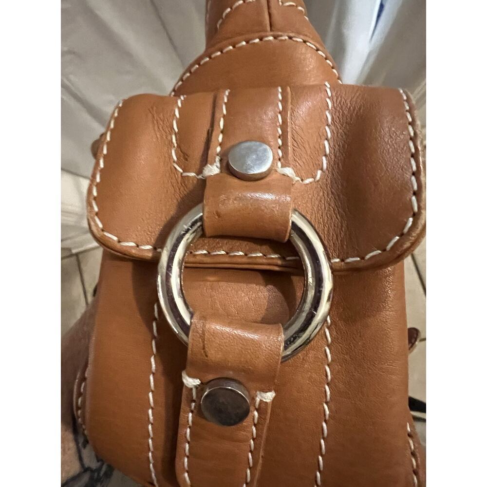 Lilo Collections Brown Leather Equestrian Tote Bag 12 X 7 X 3.5 - Picture 12 of 15